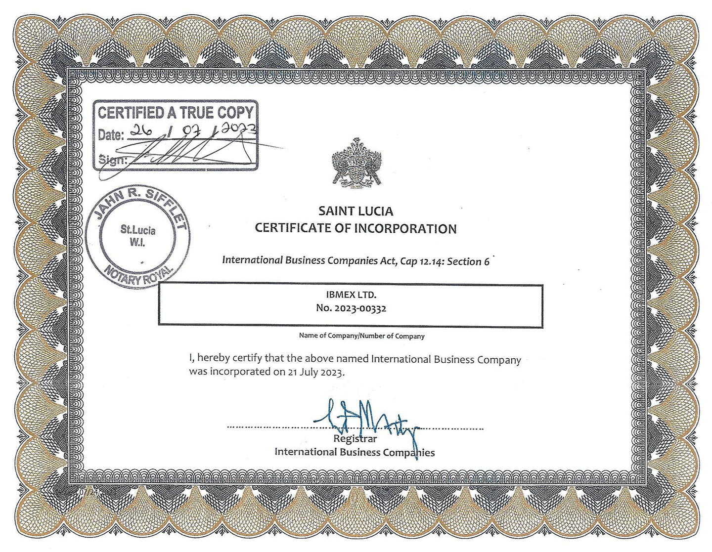 Certificate